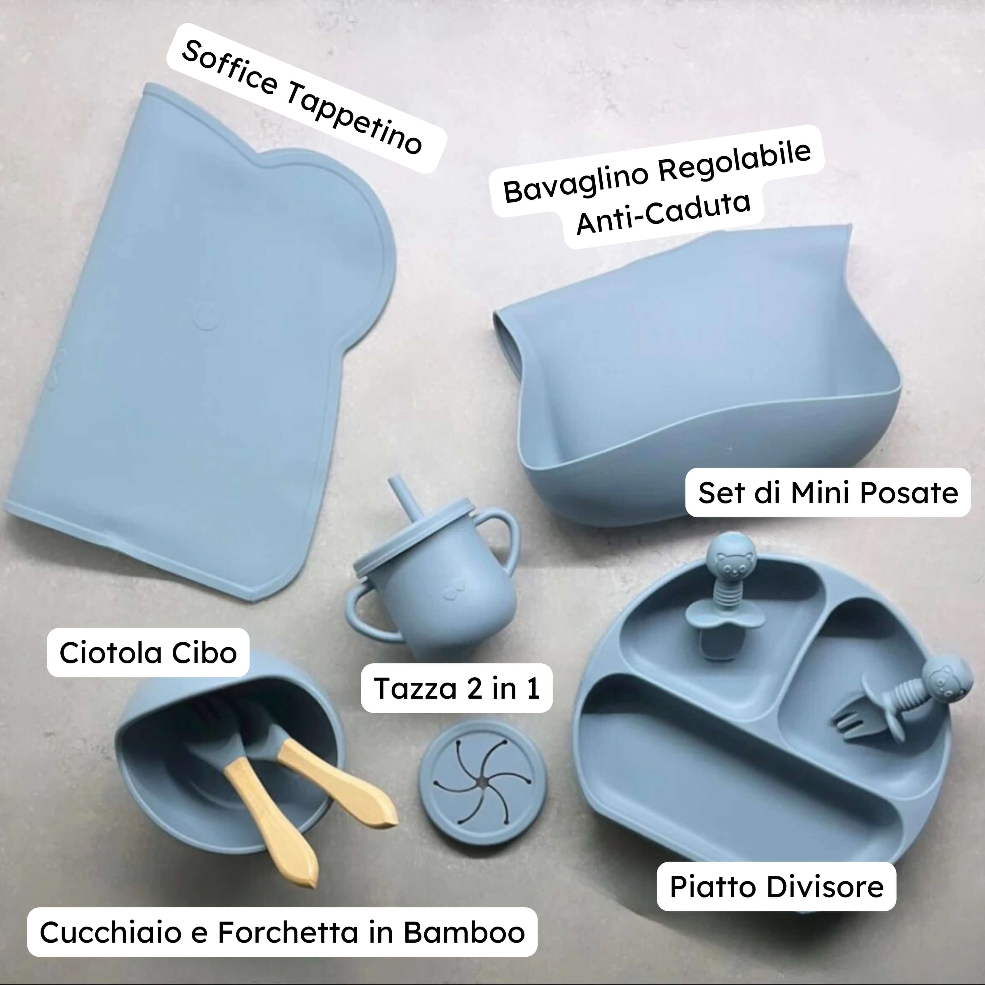 Set Personalizzabile in Silicone per lo Svezzamento